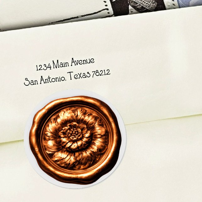 Faux Wax Seal Peony Copper (Creator Uploaded)