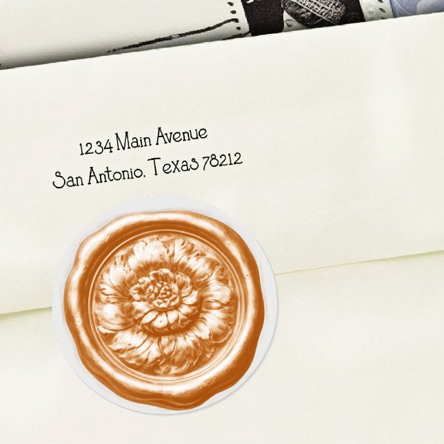 Faux Wax Seal Peony Peach (Creator Uploaded)