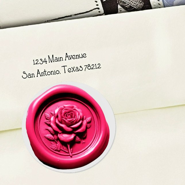 Faux Wax Seal Pink 5 Rose Deep Impression (Creator Uploaded)