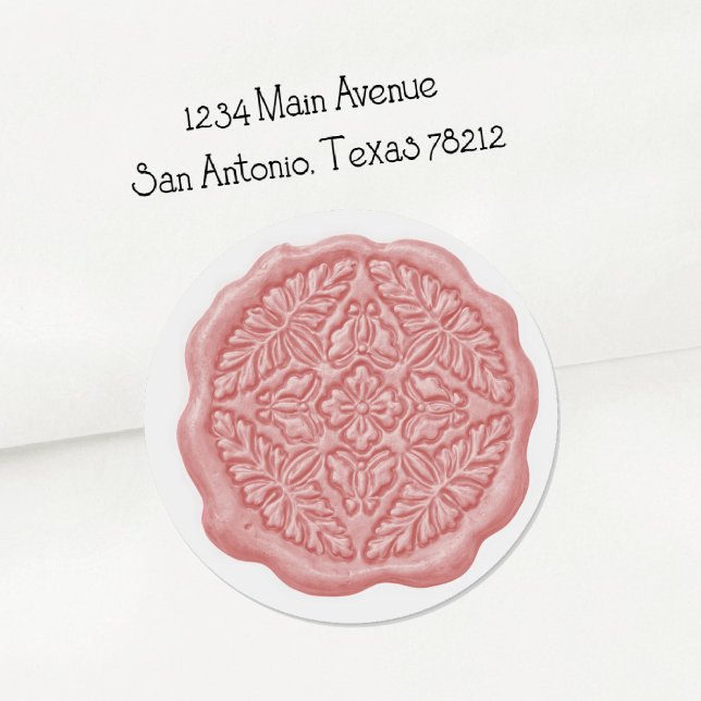 Faux Wax Seal, Pink Classic Round Sticker (Creator Uploaded)