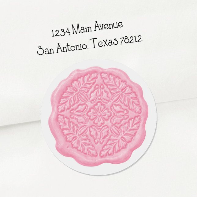 Faux Wax Seal, Pinky Pink Classic Round Sticker (Creator Uploaded)