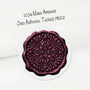 Faux Wax Seal, Plum Classic Round Sticker