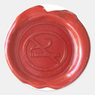 Faux Wax Seal - Red No Smoking Sign -