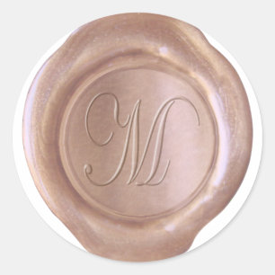 Faux Wax Seal - Rose Gold - Script M