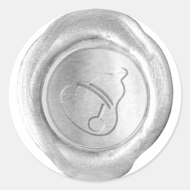Faux Wax Seal - Silver - CHRISTMAS BELL (Front)