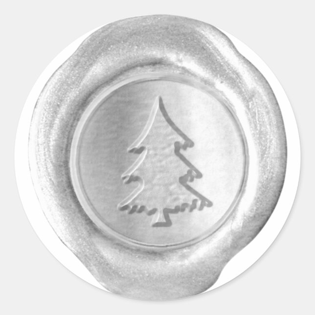 Faux Wax Seal - Silver - CHRISTMAS TREE II (Front)