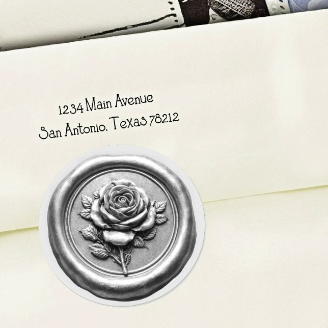 Faux Wax Seal Silver Rose Deep Impression (Creator Uploaded)