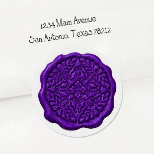 Faux Wax Seal, Violet Purple Classic Round Sticker