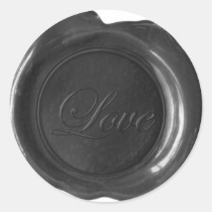 Faux Wax Seals - Black Script - Love