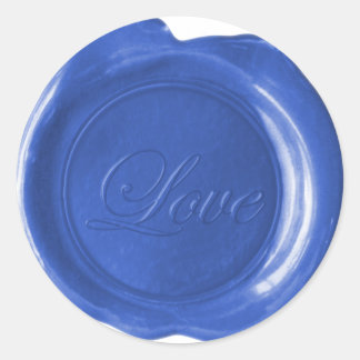 Faux Wax Seals - Blue Script - Love