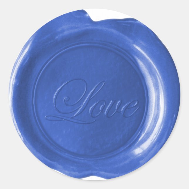 Faux Wax Seals - Blue Script - Love (Front)