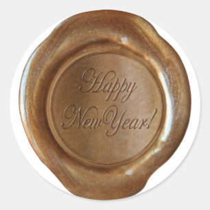 Faux Wax Seals - Copper Script - Happy New Year