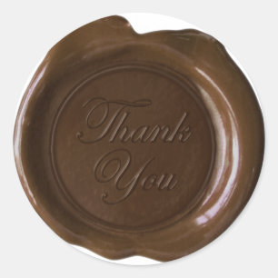 Faux Wax Seals - Dark Chocolate Script - Thank You