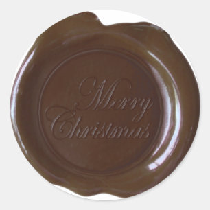 Faux Wax Seals - Dk Brown Script - Merry Christmas