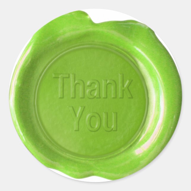 Faux Wax Seals - Grass Green - Bold - Thank You (Front)