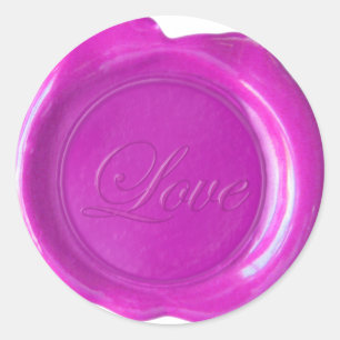 Faux Wax Seals - Magenta Script - Love