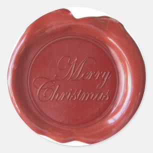 Faux Wax Seals - Red Script - Merry Christmas
