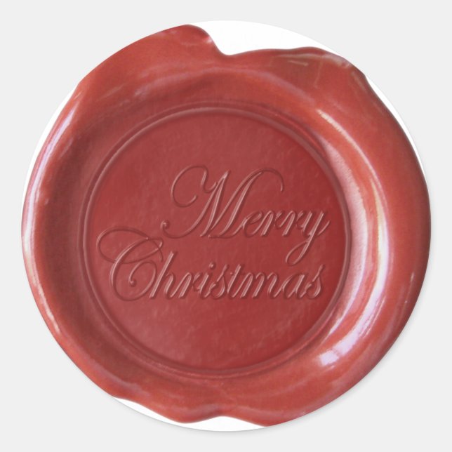 Faux Wax Seals - Red Script - Merry Christmas (Front)