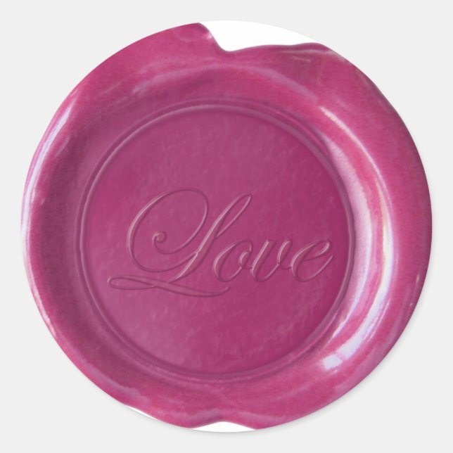 Faux Wax Seals - Rose Red Script - Love (Front)