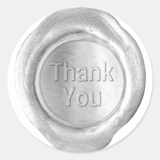 Faux Wax Seals - Silver - Bold - Thank You (Front)