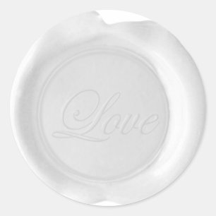 Faux Wax Seals - White Script - Love