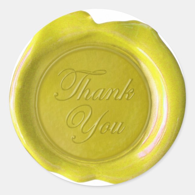 Faux Wax Seals - Yellow Script - Thank You (Front)