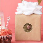 Faux Wax Stamp Envelope Seal Gold Pink Rose Flower