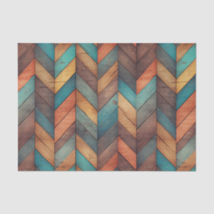 Faux Western wood tiled pattern Tissue Paper
