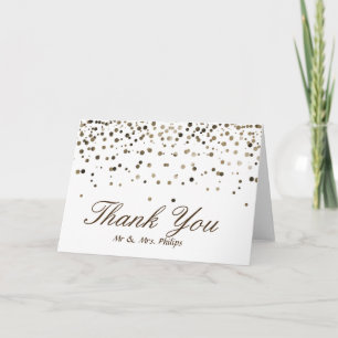 Faux Whit Foil Confetti Elegant Sparkles Thank You