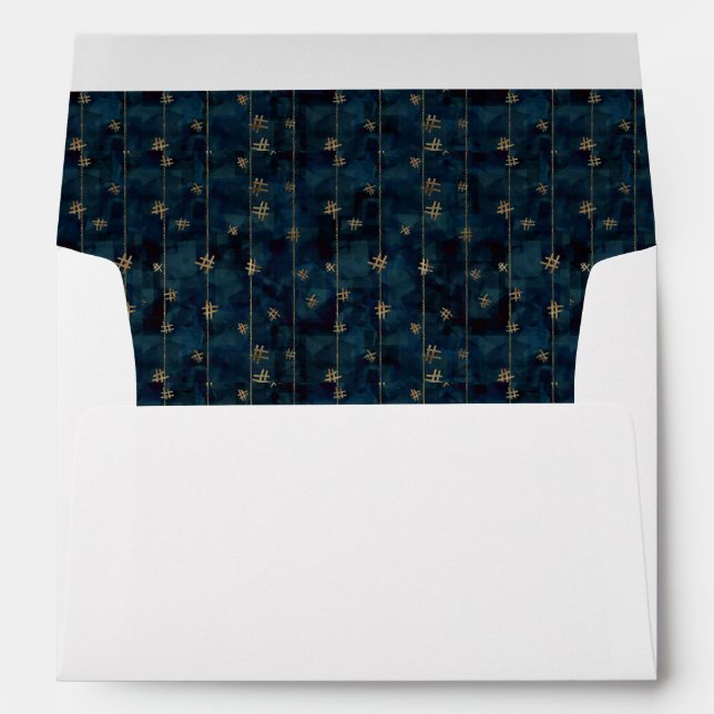 Faux White Gold Glitter Confetti Foil Sparkle Envelope (Back (Bottom))