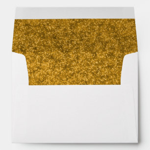 Faux White Gold Glitter Confetti Foil Sparkle Envelope