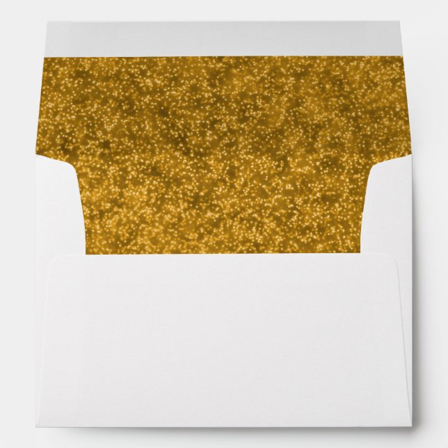 Faux White Gold Glitter Confetti Foil Sparkle Envelope (Back (Bottom))