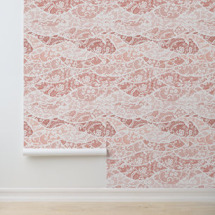 Faux White Lace Custom Colour Wallpaper