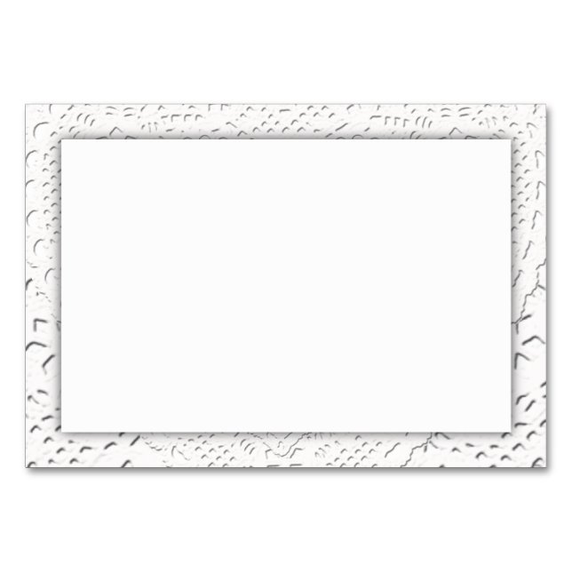 Faux White Lace Fabric Background Table Number (Front)
