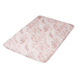 Faux White Lace Fishnet Bath Mat