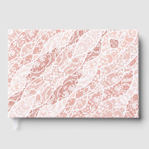 Faux White Lace Fishnet Guest Book
