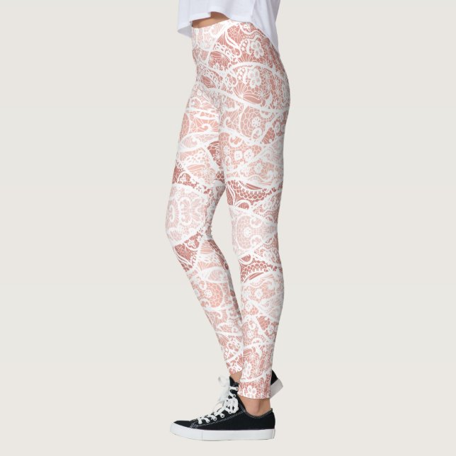 Faux White Lace Fishnet Leggings Elegant (Left)