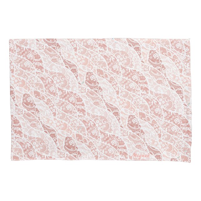 Faux White Lace Floral Fishnet Pillow Case (Front)