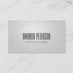 Faux White Leather Designer Business Cards
