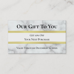 Faux White Marble Beauty Salon Discount Business Card