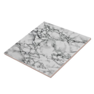 Faux White Marble Ceramic Tile