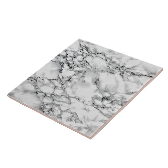 Faux White Marble Ceramic Tile (Side)