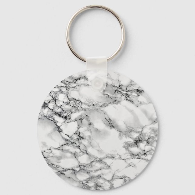 Faux White Marble Keychain (Front)