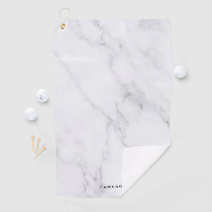 Faux White Marble Personalised Golf Towel