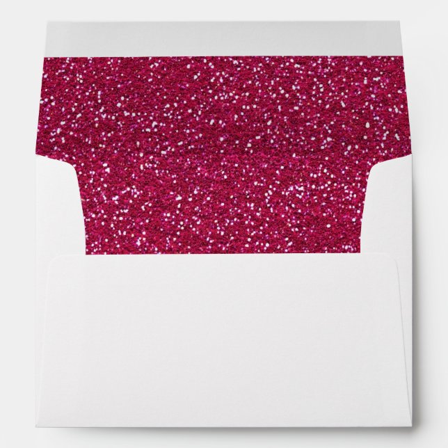 Faux White Purple Rainbow Glitter Confetti Envelope (Back (Bottom))