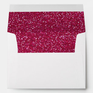 Faux White Silver Glitter Confetti Foil Sparkle Envelope