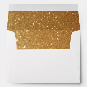 Faux White Silver Glitter Confetti Foil Sparkle Envelope