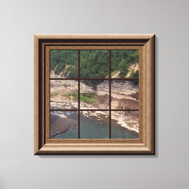 Faux Window Scene Genesee River Gorge Canvas Print (Front)