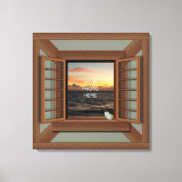 Faux Window With Seashell Custom  Canvas Wall Art
