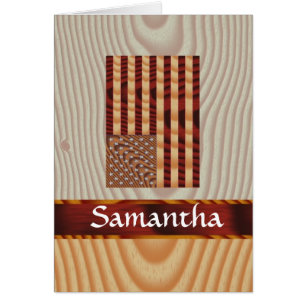 Faux wood American flag